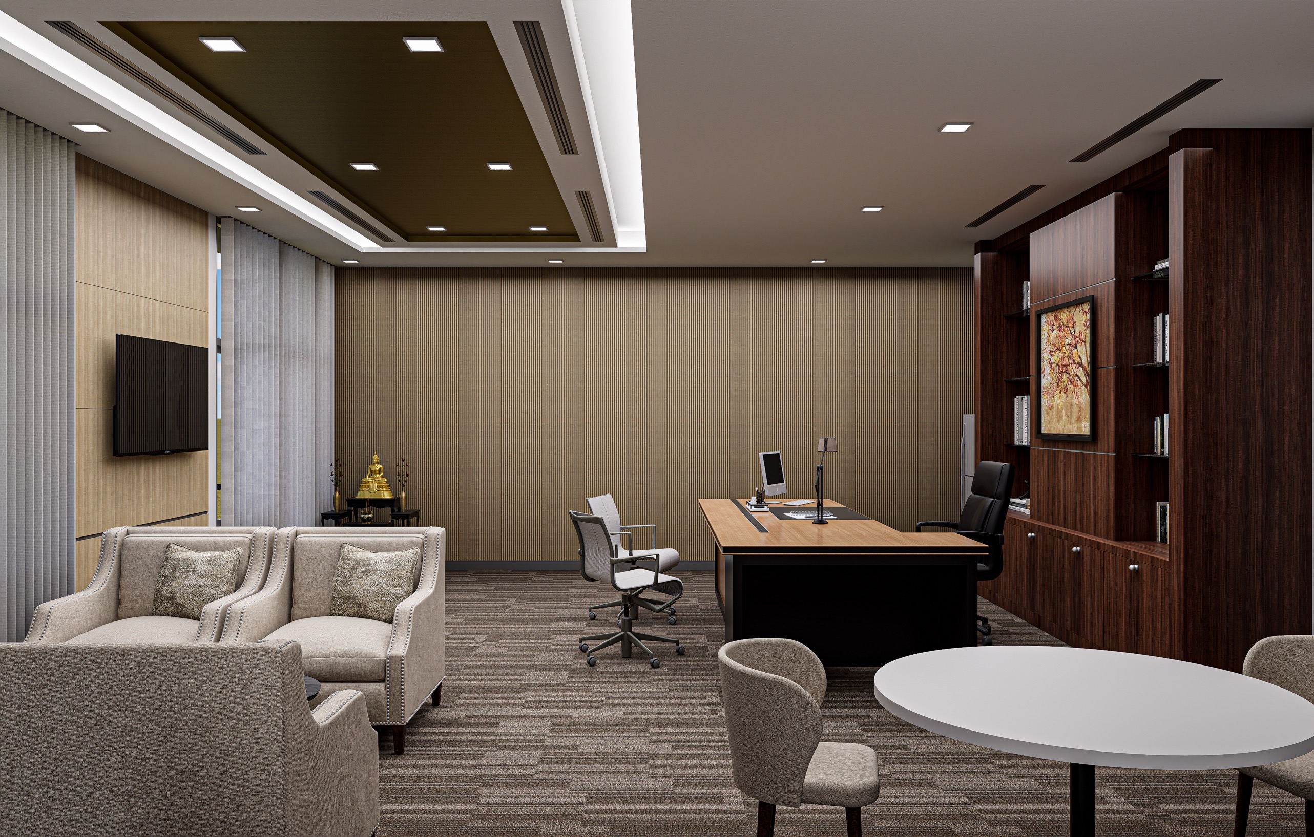 ออกแบบ l ตกแต่งภายใน l ปรับปรุงห้องทำงานผู้บริหาร